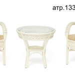 Комплект террасный ANDREA (стол кофейный со стеклом + 2 кресла + подушки) в Бахчисарае